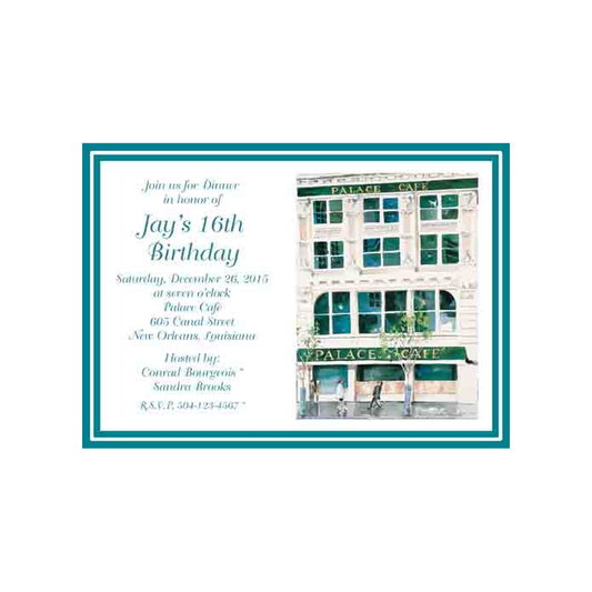 PALACE CAFE RESTAURANT CUSTOM INVITATION