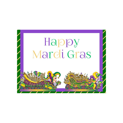 PARADE FLOATS - MARDI GRAS GREETING CARD