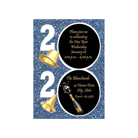 PARTY HATS IN GLITTER CUSTOM INVITATION