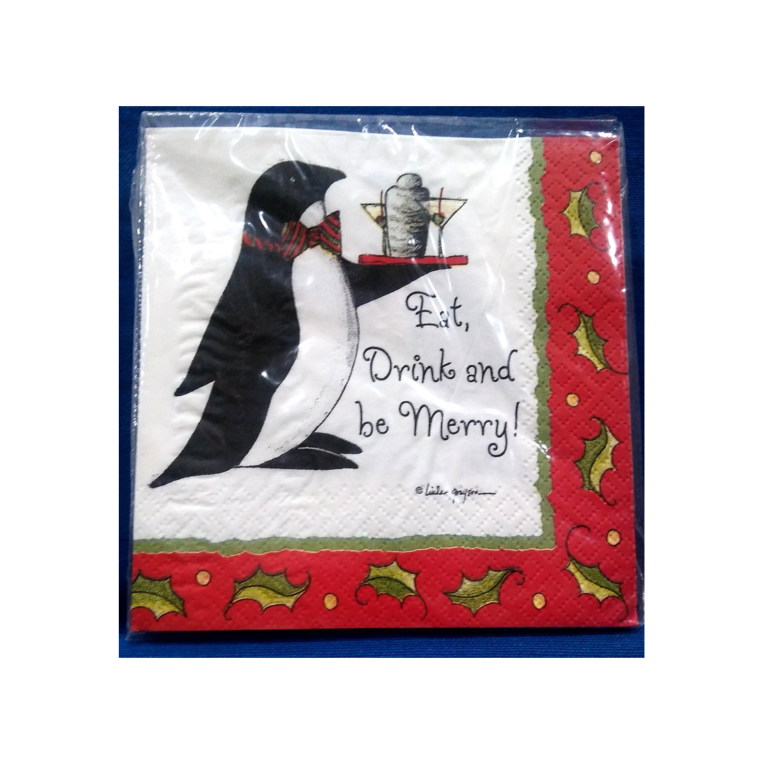 PARTY PENGUINS PAPER BEVERAGE NAPKINS
