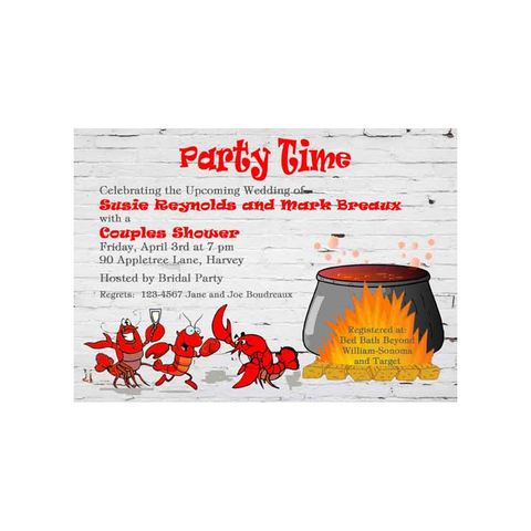 PARTY TIME CRAWFISH CUSTOM INVITATION