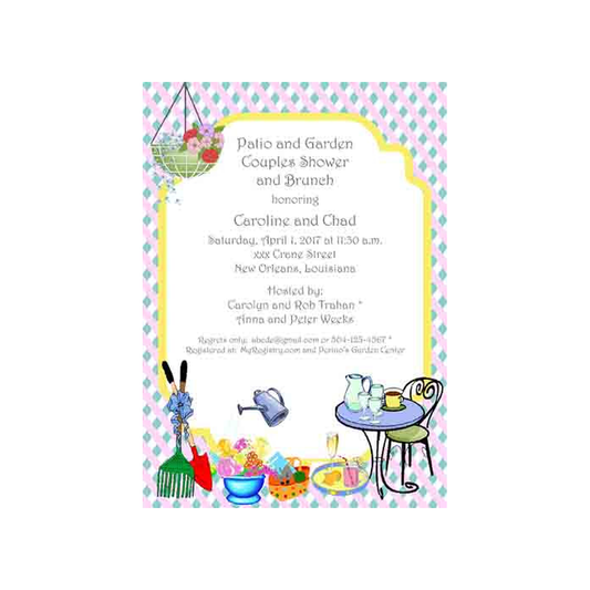 PATIO-GARDEN COUPLES SHOWER CUSTOM INVITATION