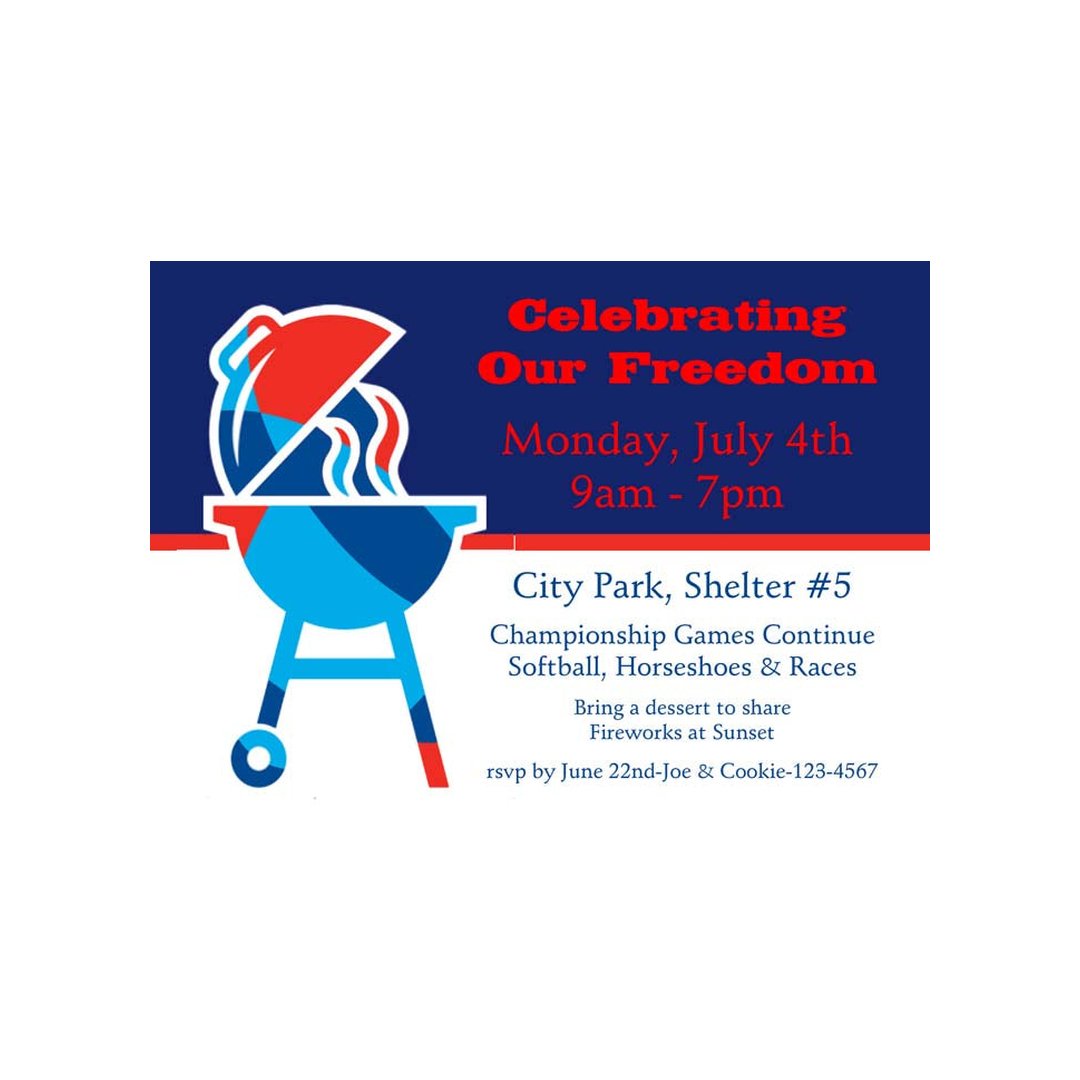 PATRIOTIC BBQ CUSTOM INVITATION
