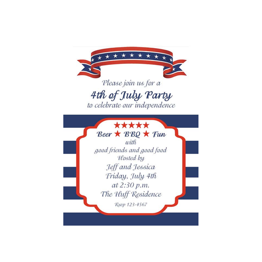 PATRIOTIC RIBBON CUSTOM INVITATION