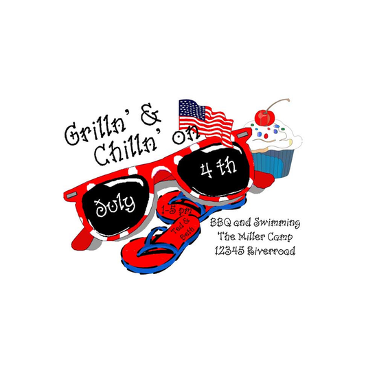 PATRIOTIC SUNGLASSES CUSTOM INVITATION