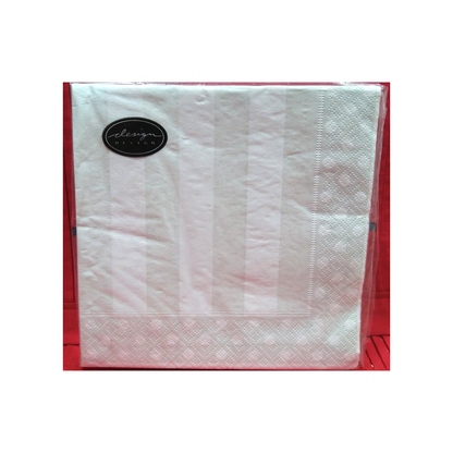 PEARLS & STRIPES CREAM PAPER LUNCHEON NAPKINS