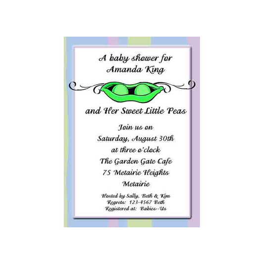 PEAS IN A POD CUSTOM INVITATION