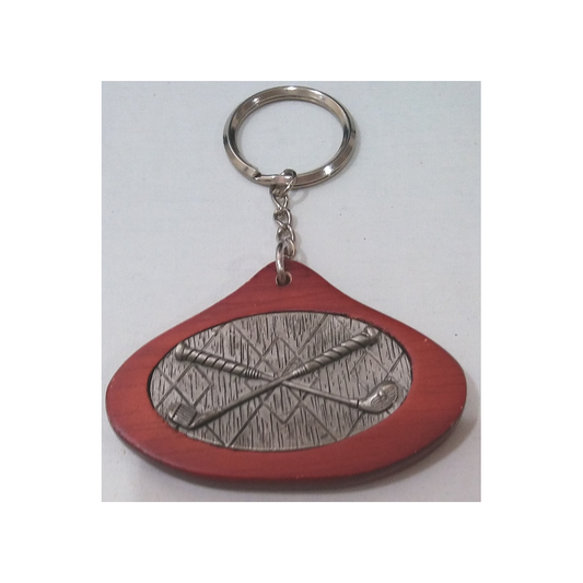 PEWTER WOOD GOLF KEYCHAIN