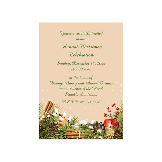 PINECONES AND APPLES CUSTOM INVITATION