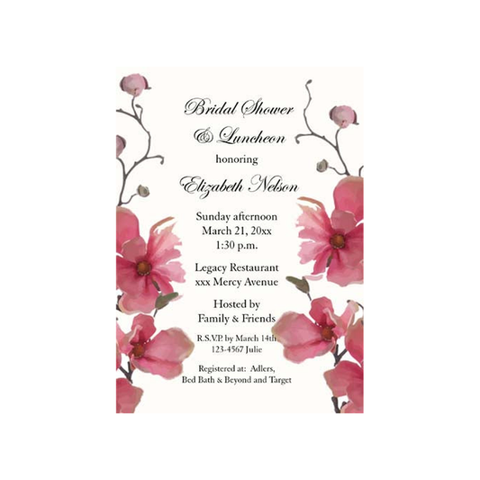 PINK FLOWERS CUSTOM INVITATION