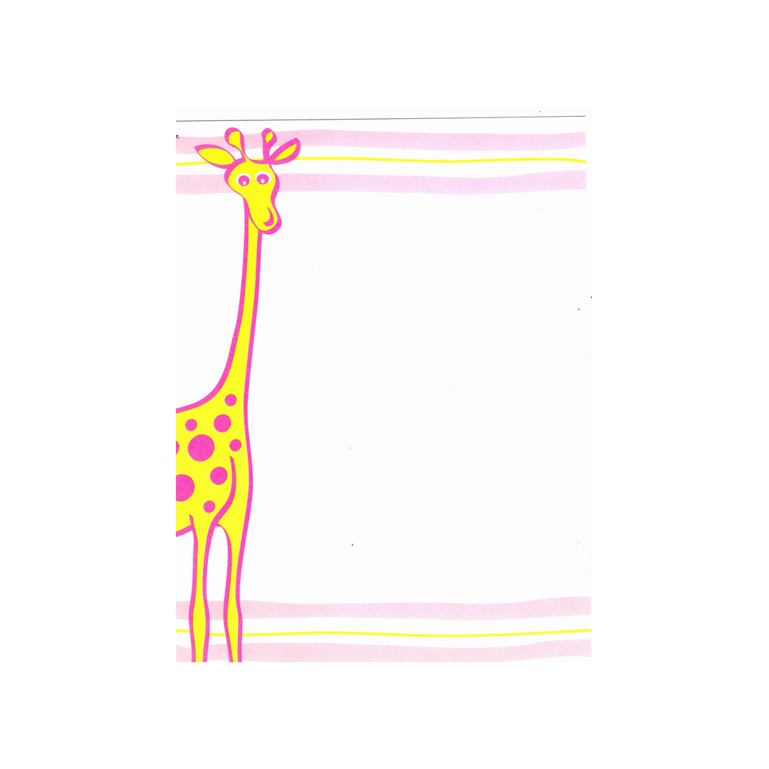 PINK GIRAFFE - BLANK INVITATION