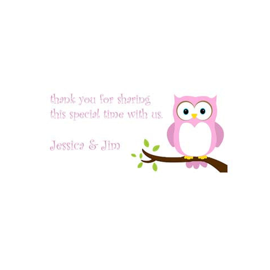PINK OWL PERSONALIZED GIFT OR CALLING CARDS