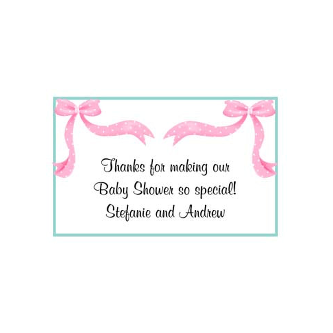 PINK POLKA DOT BOWS PERSONALIZED GIFT OR CALLING CARDS