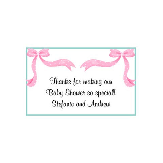 PINK POLKA DOT BOWS PERSONALIZED GIFT OR CALLING CARDS