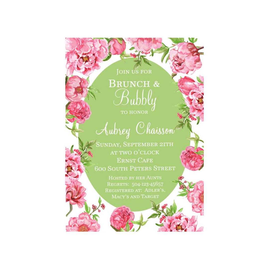 PINK ROSES CUSTOM INVITATION