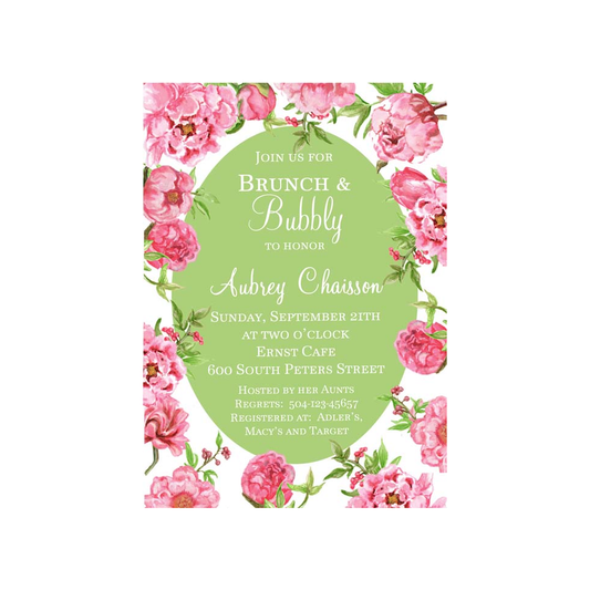 PINK ROSES CUSTOM INVITATION