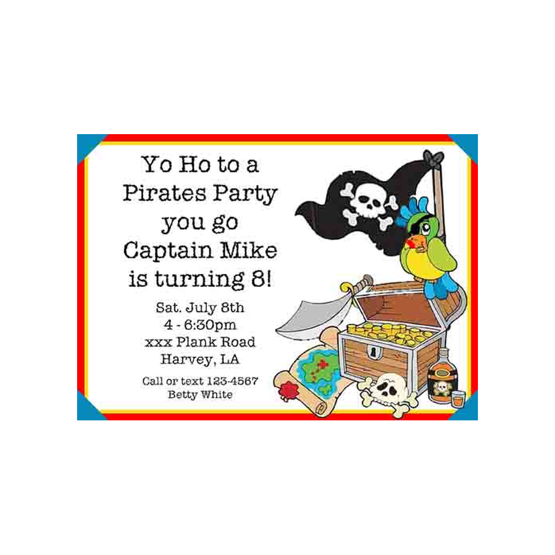 PIRATE'S CHEST CUSTOM INVITATION
