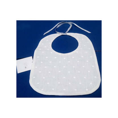 PLAIN BIB WITH EMBROIDERED POLKA DOTS