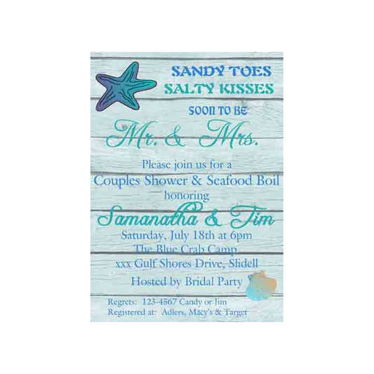 PLANKS AND SHELLS CUSTOM INVITATION