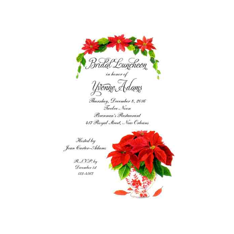 POINSETTIA TEACUP CUSTOM INVITATION