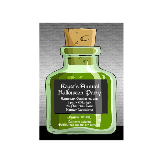 POISON BOTTLE CUSTOM INVITATION