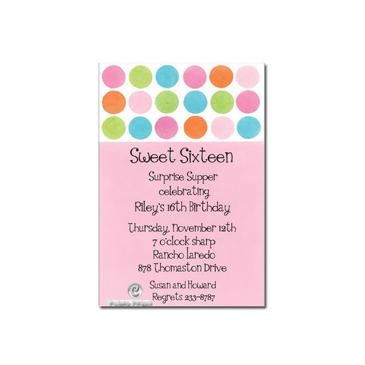 POLKA DOT - BLANK STOCK INVITATION