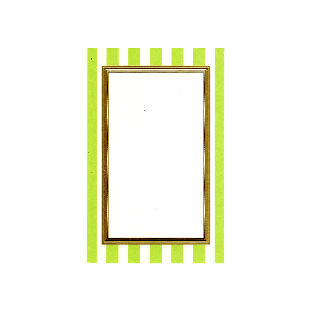 POLO STRIPES LIME GREEN AND GOLD - BLANK INVITATION