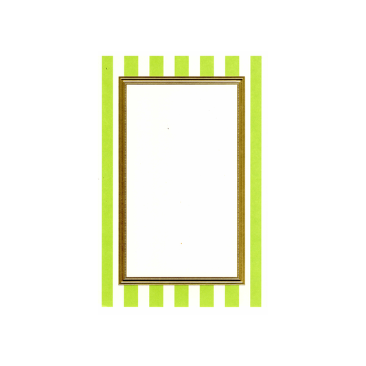 POLO STRIPES LIME GREEN AND GOLD - BLANK INVITATION