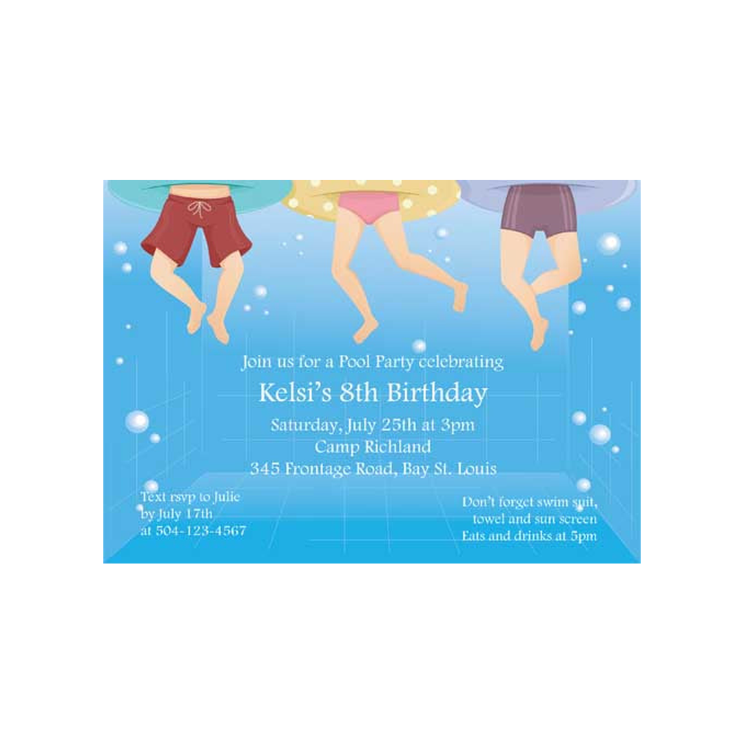 POOL FEET CUSTOM INVITATION