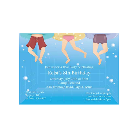 POOL FEET CUSTOM INVITATION