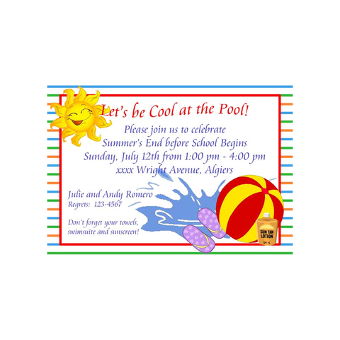 POOL THINGS CUSTOM INVITATION