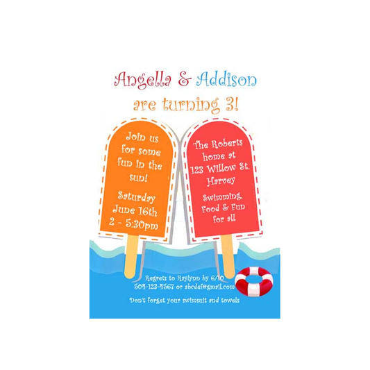 POPCICLES - SUMMER TREAT CUSTOM INVITATION