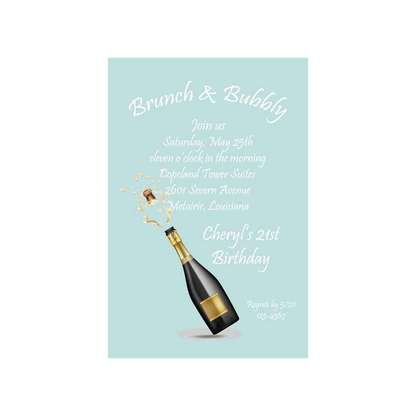 POPPED CHAMPAGNE BOTTLES CUSTOM INVITATION