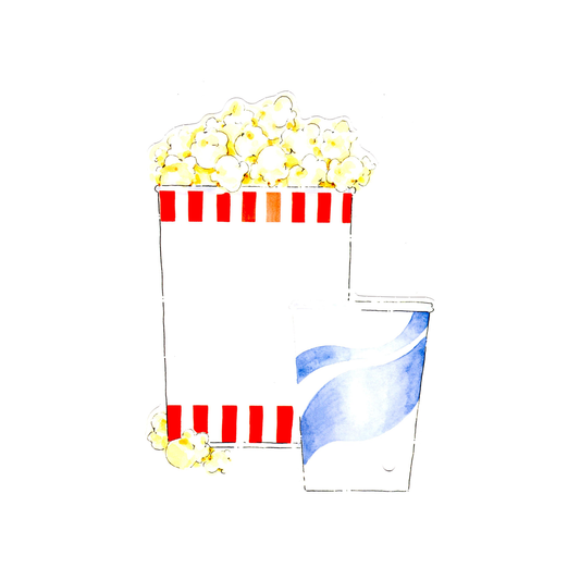 POP CORN AND DRINK - BLANK STOCK INVITATION