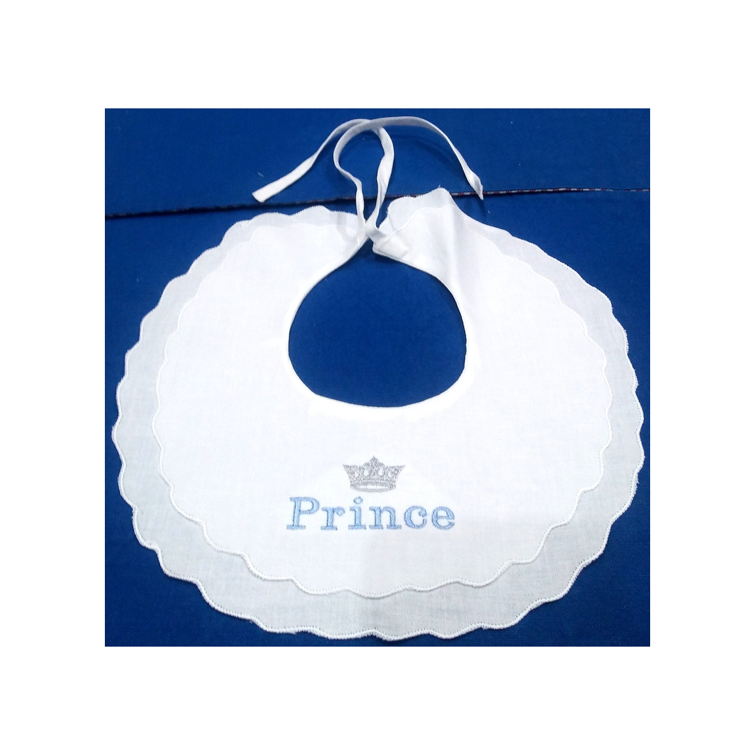PRINCE COLLAR BIB WITH SCALLOP EDGE