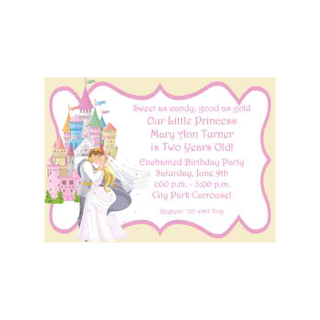 PRINCE, PRINCESS AND CASTLE CUSTOM INVITATION