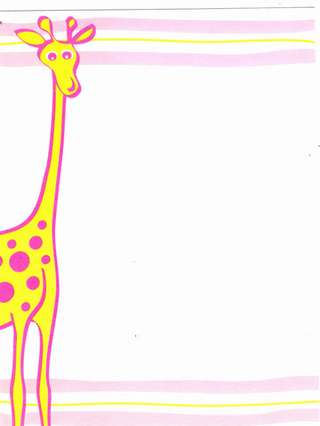 PINK GIRAFFE - BLANK INVITATION