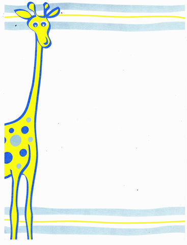 BLUE GIRAFFE - BLANK STOCK INVITATION