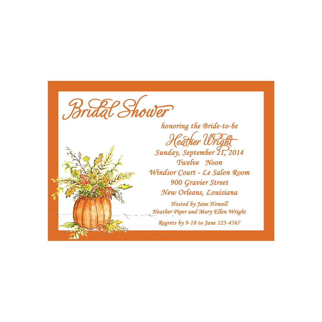 PUMPKIN FLOWER FALL ARRANGEMENT CUSTOM INVITATION
