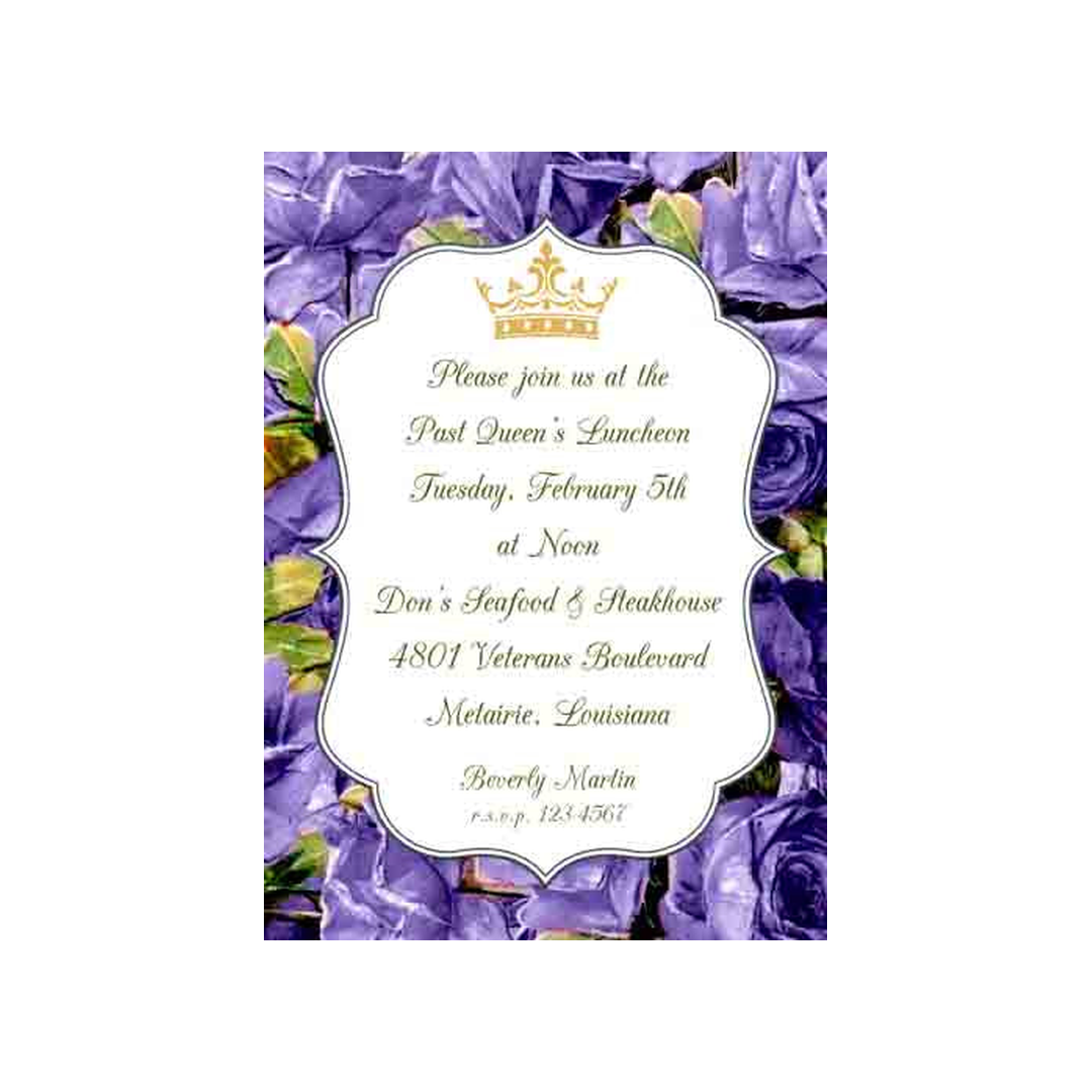 PURPLE FLOWERS CUSTOM INVITATION