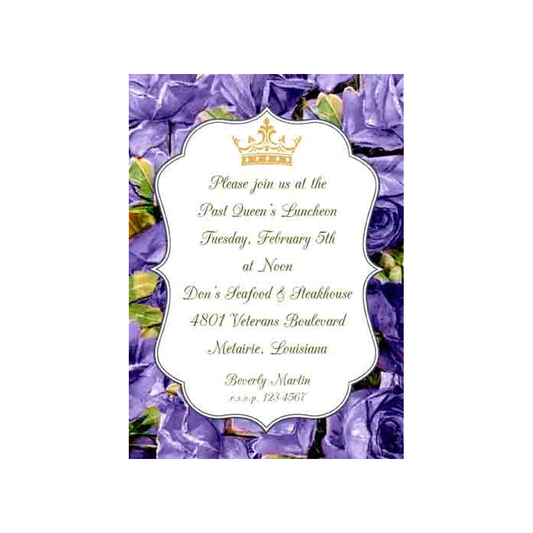 PURPLE FLOWERS CUSTOM INVITATION