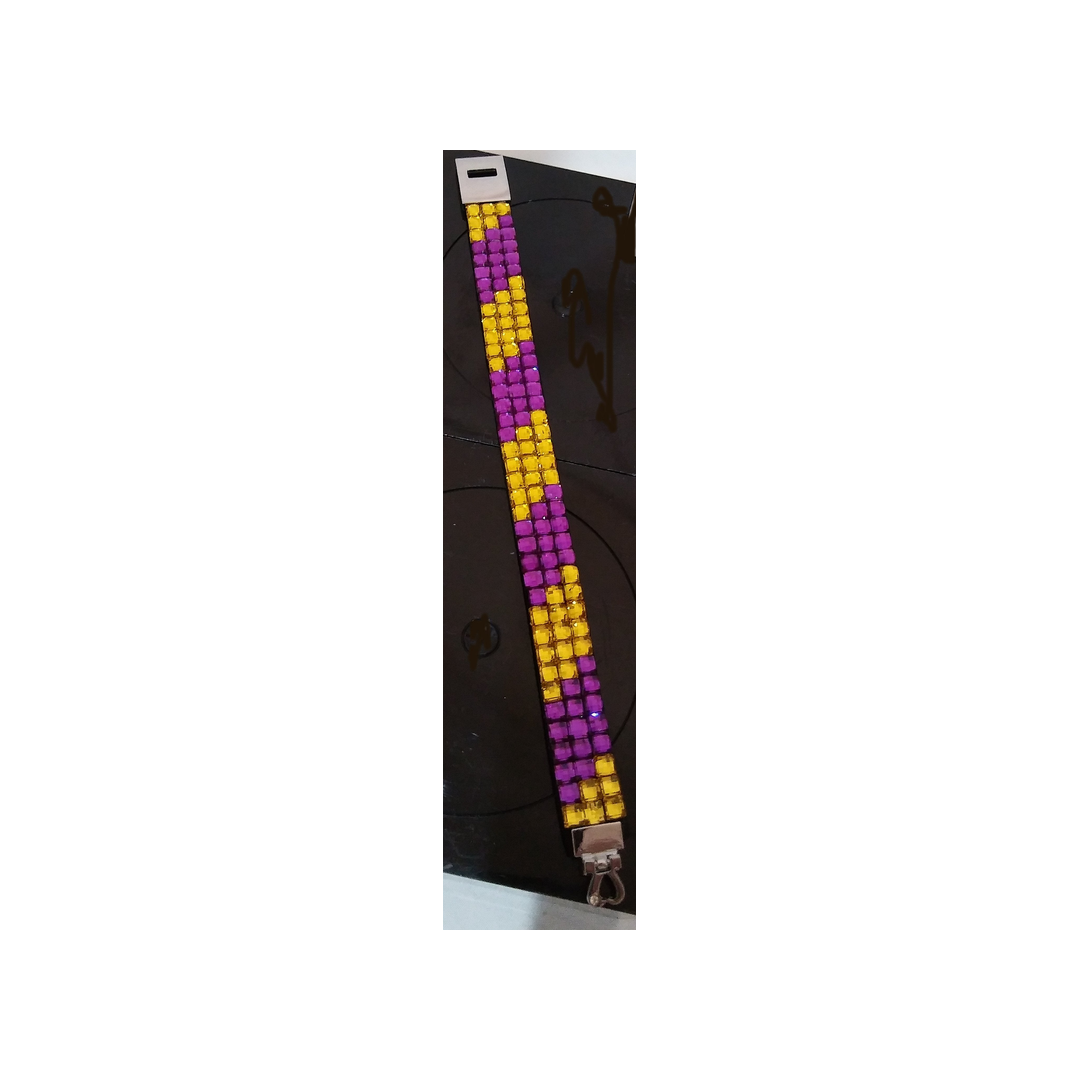PURPLE GOLD RHINESTONE BRACELET