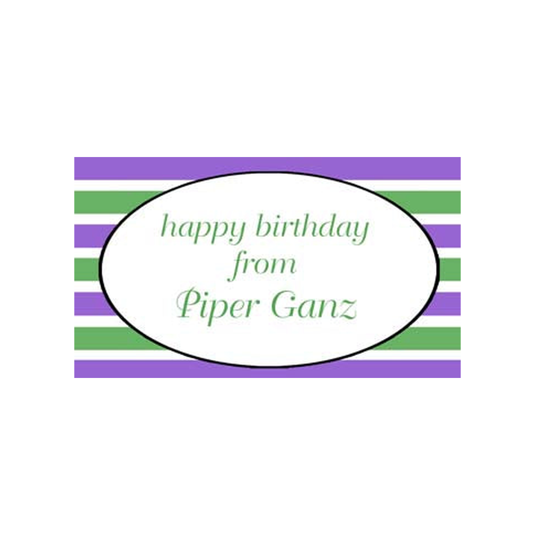 PURPLE GREEN STRIPES PERSONALIZED GIFT OR CALLING CARDS