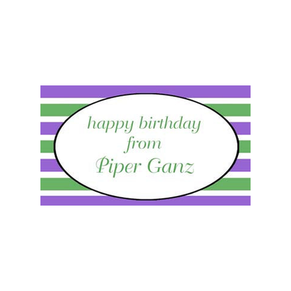 PURPLE GREEN STRIPES PERSONALIZED GIFT OR CALLING CARDS