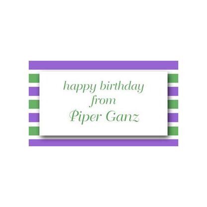 PURPLE GREEN STRIPES PERSONALIZED GIFT OR CALLING CARDS