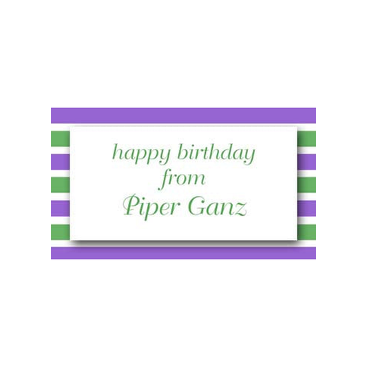 PURPLE GREEN STRIPES PERSONALIZED GIFT OR CALLING CARDS