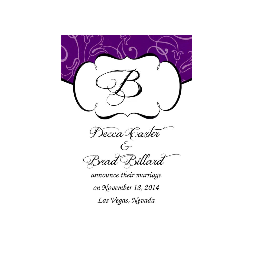 PURPLE TULIP AND MONOGRAM CUSTOM INVITATION