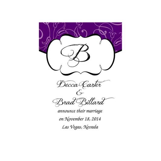 PURPLE TULIP AND MONOGRAM CUSTOM INVITATION