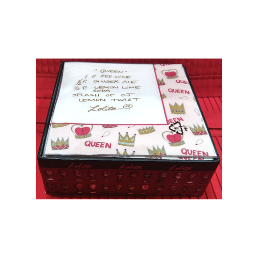 QUEEN DRINK RECIPE LOLITA BEVERAGE NAPKINS