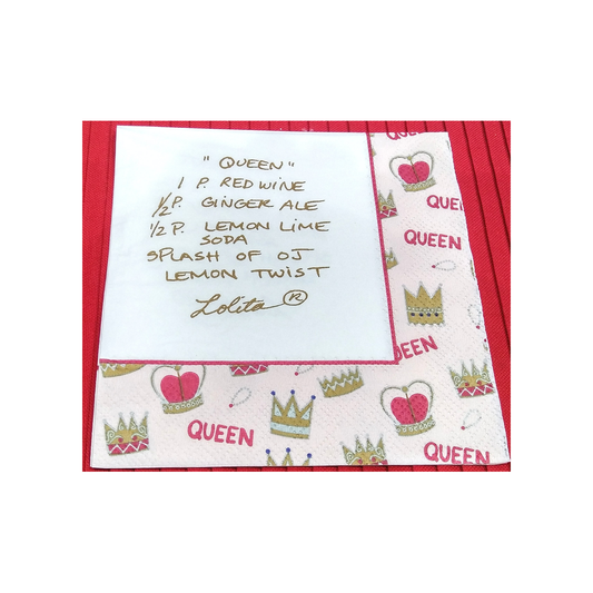 QUEEN DRINK RECIPE LOLITA BEVERAGE NAPKINS